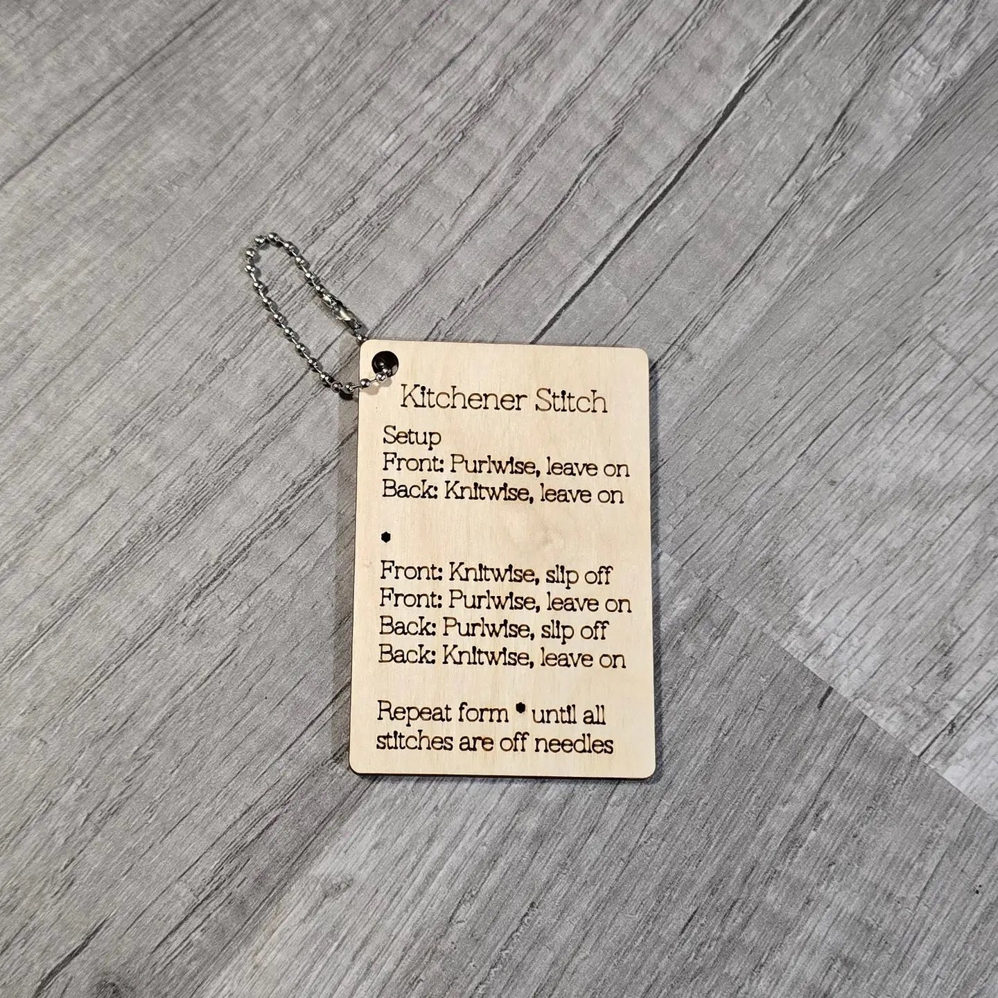 Kitchener Stitch Instruction Keychain
