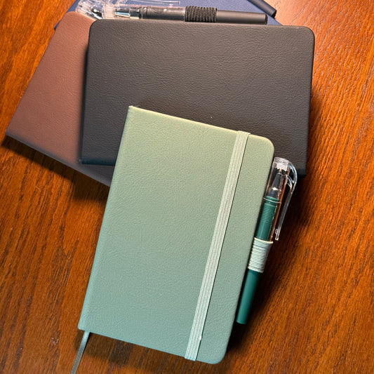 Faux Leather Notebook with Pen