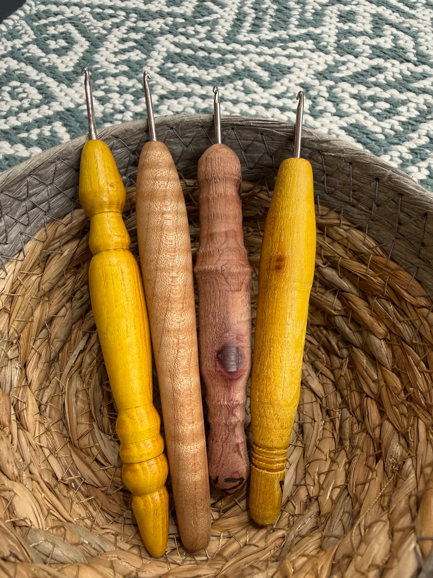 Crochet Hook with Handmade Wooden Handle