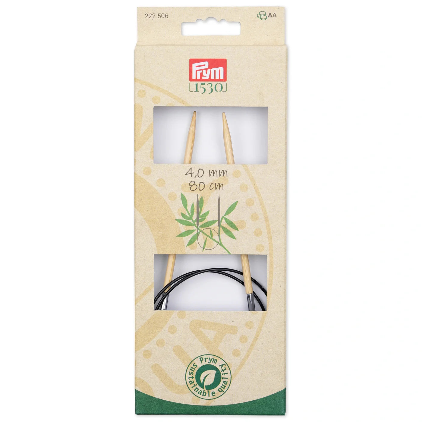 Prym 32"(80cm) Circular Knitting Needles, Bamboo, US 6 (4.0mm)